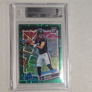 Green Holographic Football Trading Card